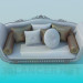 3D Modell Sofa mit barocken Elementen - Vorschau