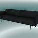 3D Modell Sofa Triple Outline (Refine Black Leather, Schwarz) - Vorschau