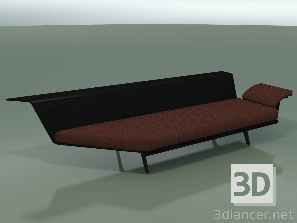 modello 3D Angular Lounge Module 4422 (90 ° a destra, nero) - anteprima