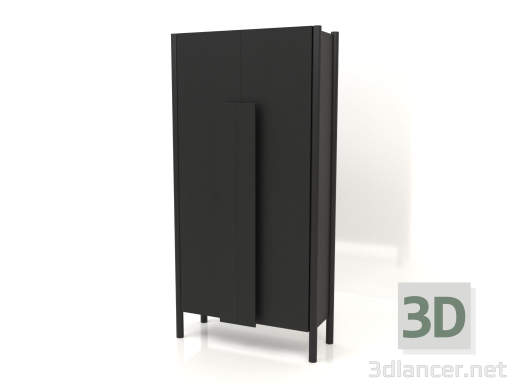 modello 3D Armadio con maniglie lunghe (senza arrotondamento) L 01 (800x300x1600, legno nero) - anteprima