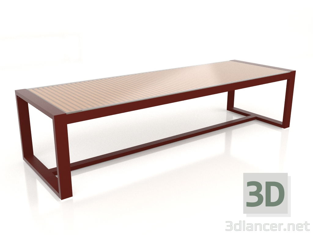 modèle 3D Table à manger avec plateau en verre 307 (Rouge vin) - preview