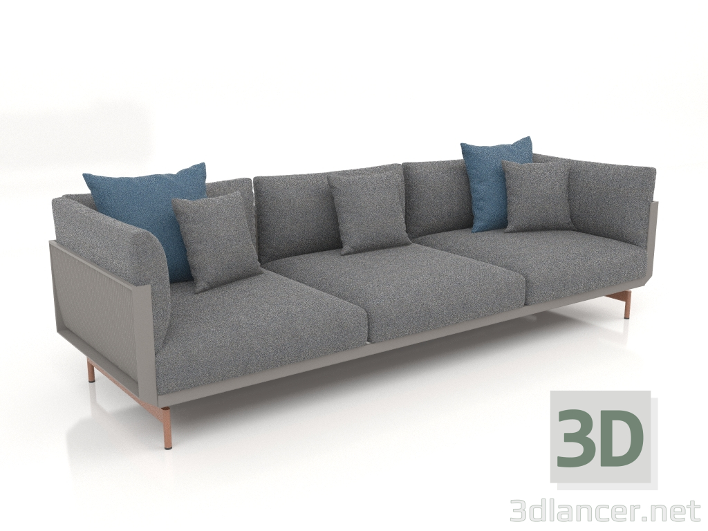 3d model 3-seater sofa (Quartz gray) - preview