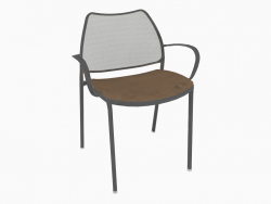Chaise de bureau avec structure chromée (avec accoudoirs) (C)