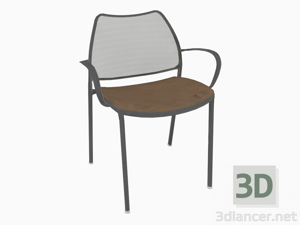 3D Modell Bürostuhl mit Chromgestell (mit Armlehnen) (C) - Vorschau
