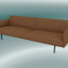 3D Modell Triple Sofa Outline (Refine Cognac Leather, Schwarz) - Vorschau