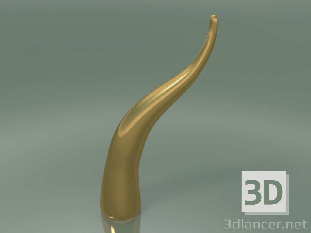 modello 3D Statuina in ceramica Corno (H 50cm, oro) - anteprima