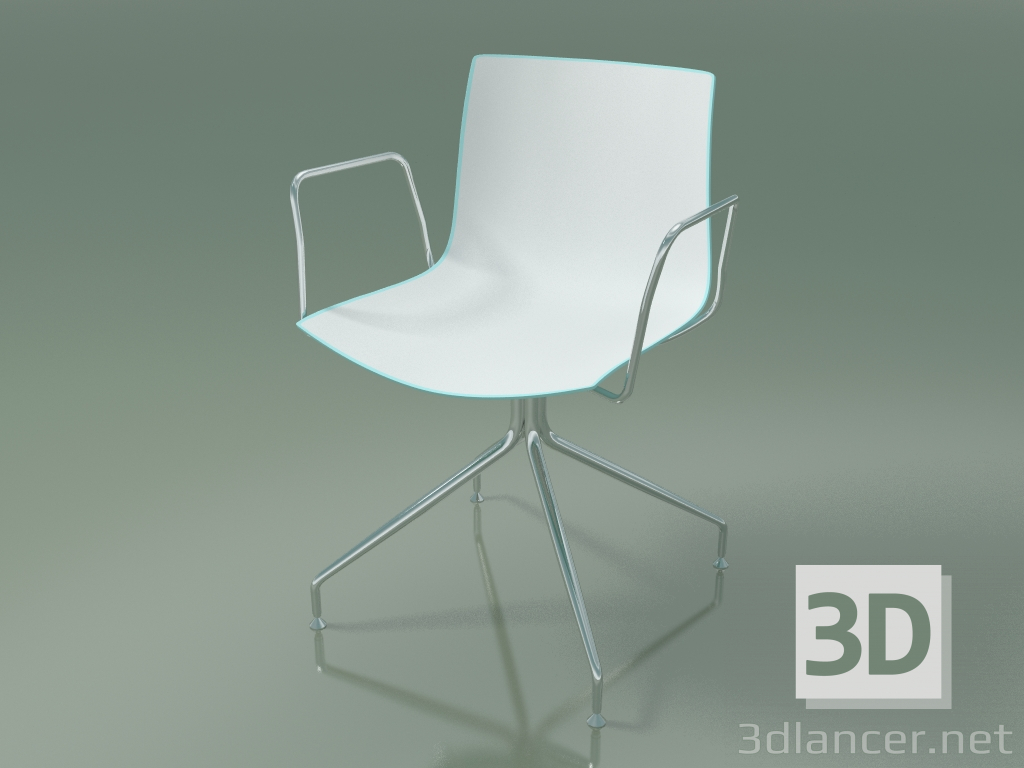 3d model Chair 0257 (rotating, with armrests, two-tone polypropylene) - preview