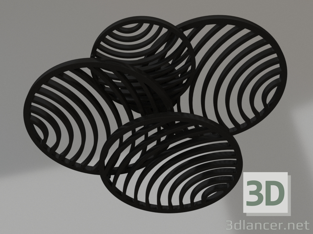3D Modell Wand- und Deckenleuchte (7230) - Vorschau