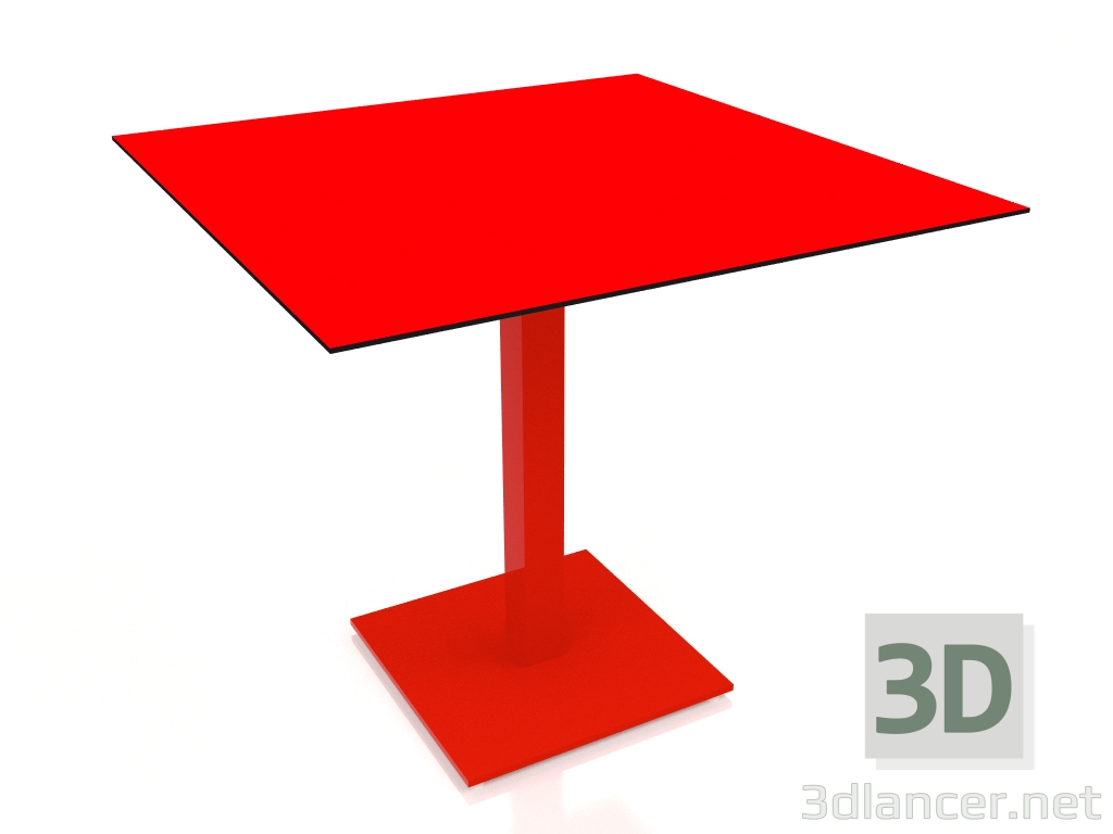 Modelo 3d Mesa de jantar com perna de coluna 80x80 (Vermelho) - preview