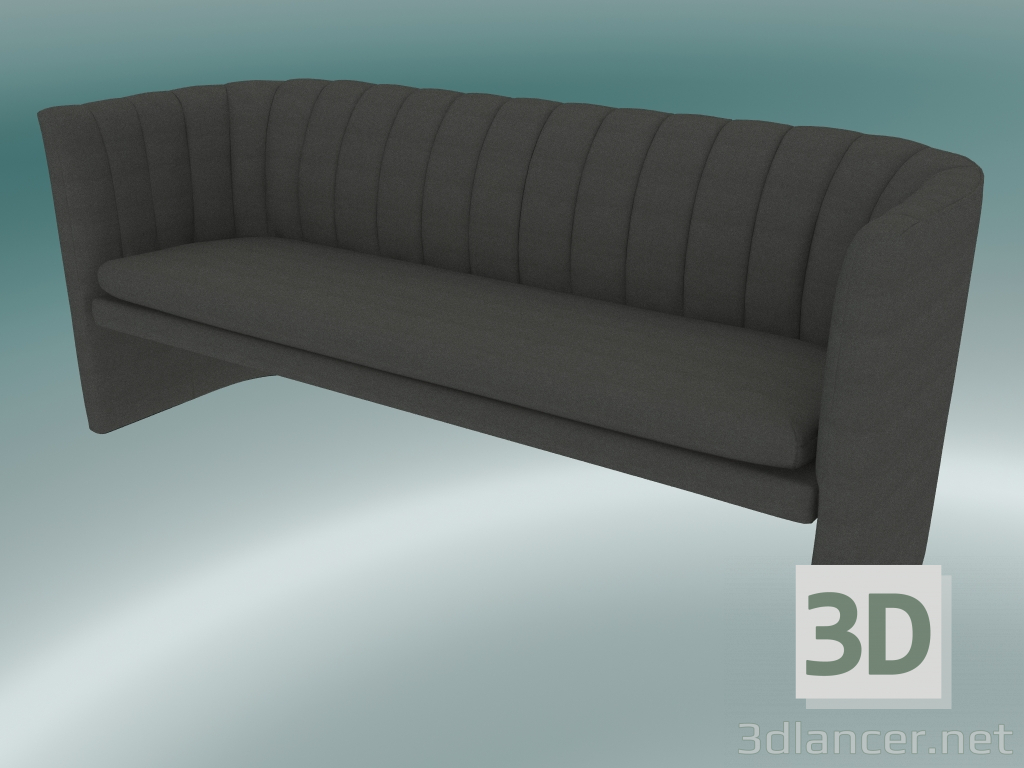 Modelo 3d Preguiçoso triplo do sofá (SC26, H 75cm, 185x65cm, veludo 12 cinzas) - preview
