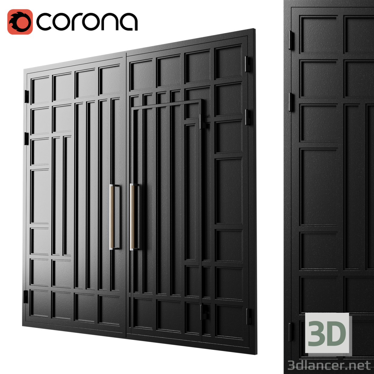 3D Kapı siyahı yüksek teknoloji modeli satın - render