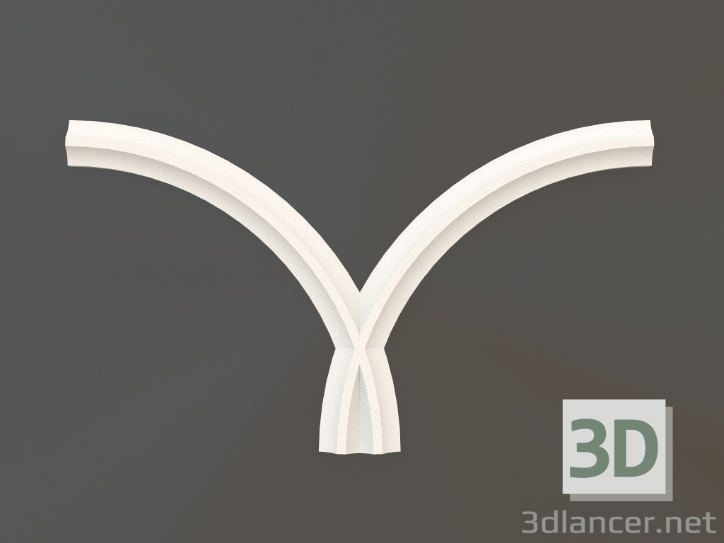 Modelo 3d Elemento de canto em gesso DELH 037 (320x183x10) - preview