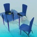 3d model Glass table and chairs - preview