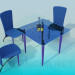 3d model Glass table and chairs - preview