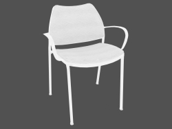 Beyaz bir çerçeveye sahip ofis koltuğu (kolçaklı)