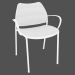 3d model Office chair with a white frame (with armrests) - preview