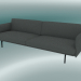 3D Modell Sofa Triple Outline (Remix 163, Schwarz) - Vorschau