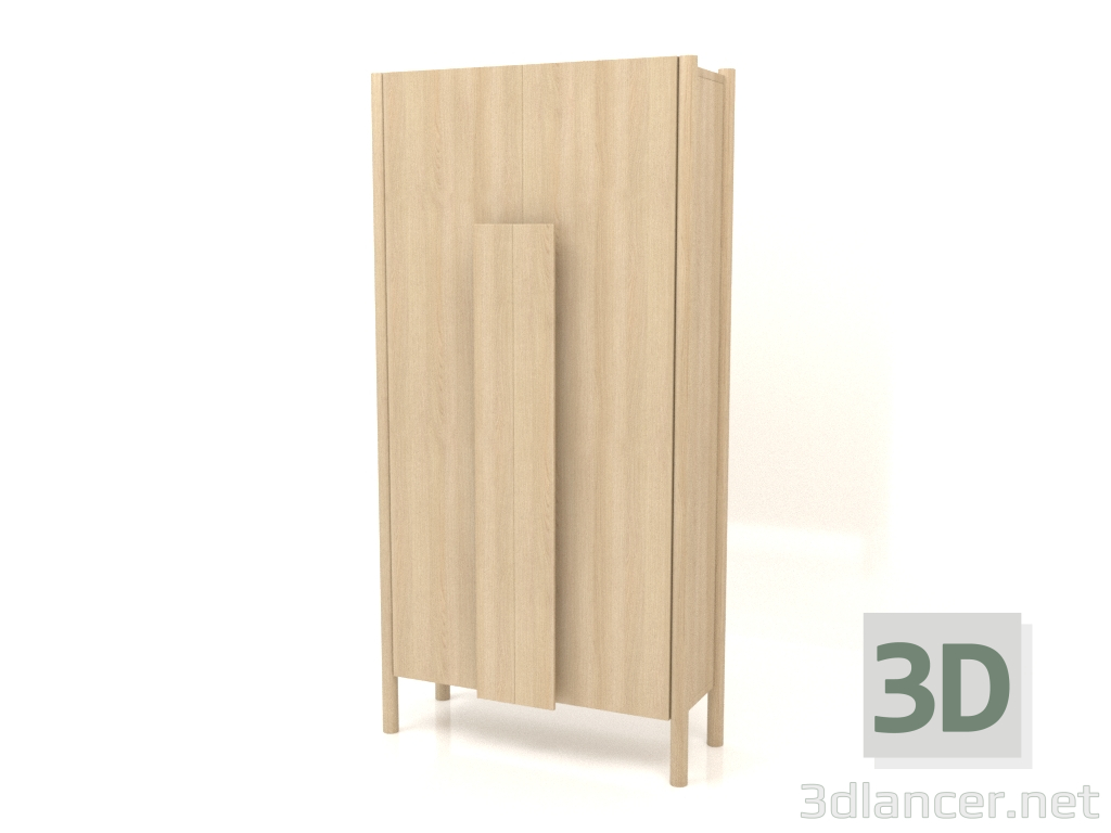 3d model Wardrobe with long handles (without rounding) W 01 (800x300x1600, wood white) - preview
