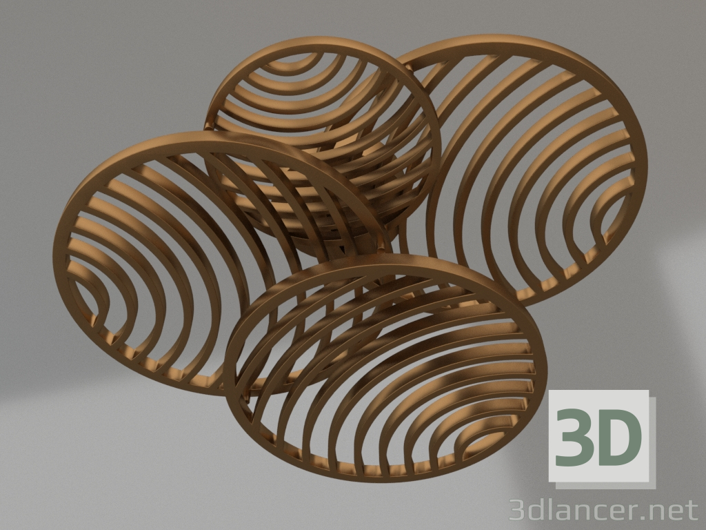 3D Modell Wand- und Deckenleuchte (7231) - Vorschau