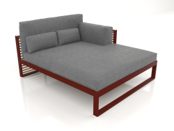 XL modular sofa, section 2 right, high back (Wine red)
