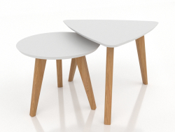 Conjunto de mesas de centro (carvalho natural)