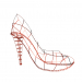 3D Kırmızı kadın yüksek topuklu ayakkabılar. modeli satın - render