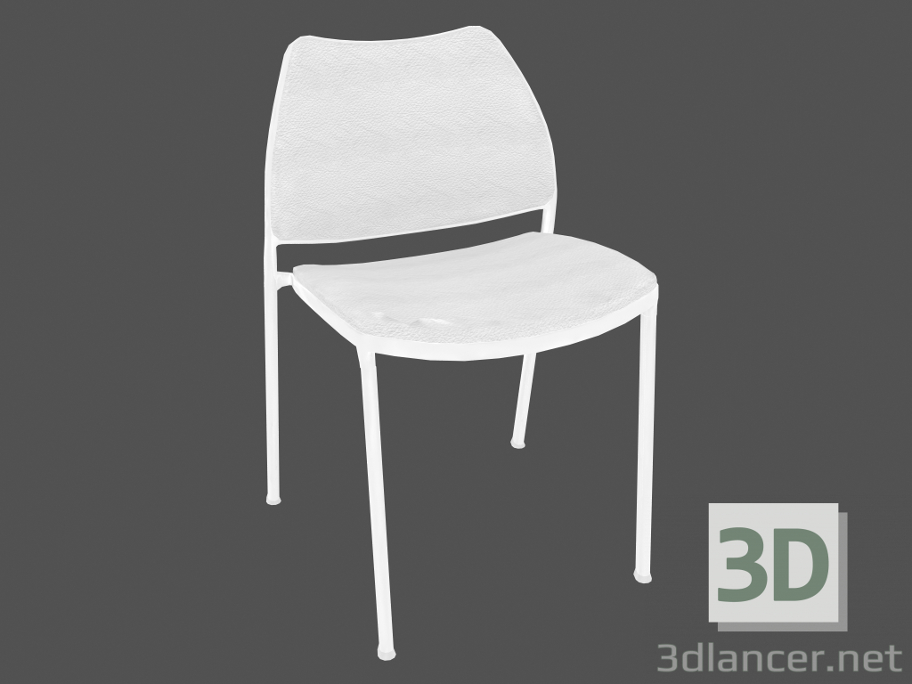 modèle 3D Chaise de bureau avec cadre blanc - preview