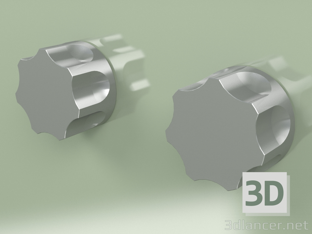 3 डी मॉडल 2 मिक्सिंग शट-ऑफ वाल्व (17 63 V, AS) का वॉल-माउंटेड सेट - पूर्वावलोकन