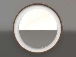 Espelho ZL 19 (D=568, branco, madeira marrom claro)