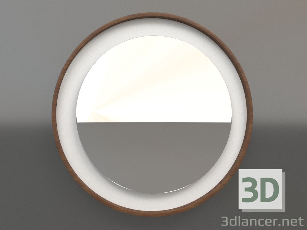 3d model Mirror ZL 19 (D=568, white, wood brown light) - preview