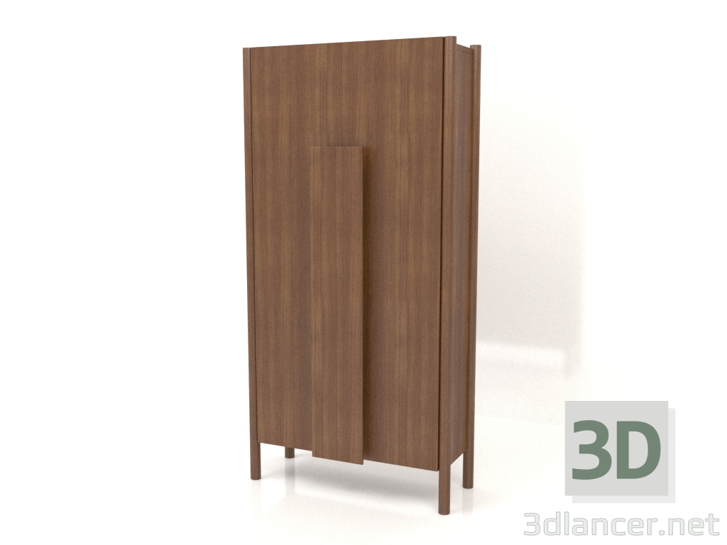 3D Modell Garderobe mit langen Griffen (ohne Rundung) B 01 (800x300x1600, Holzbraun hell) - Vorschau