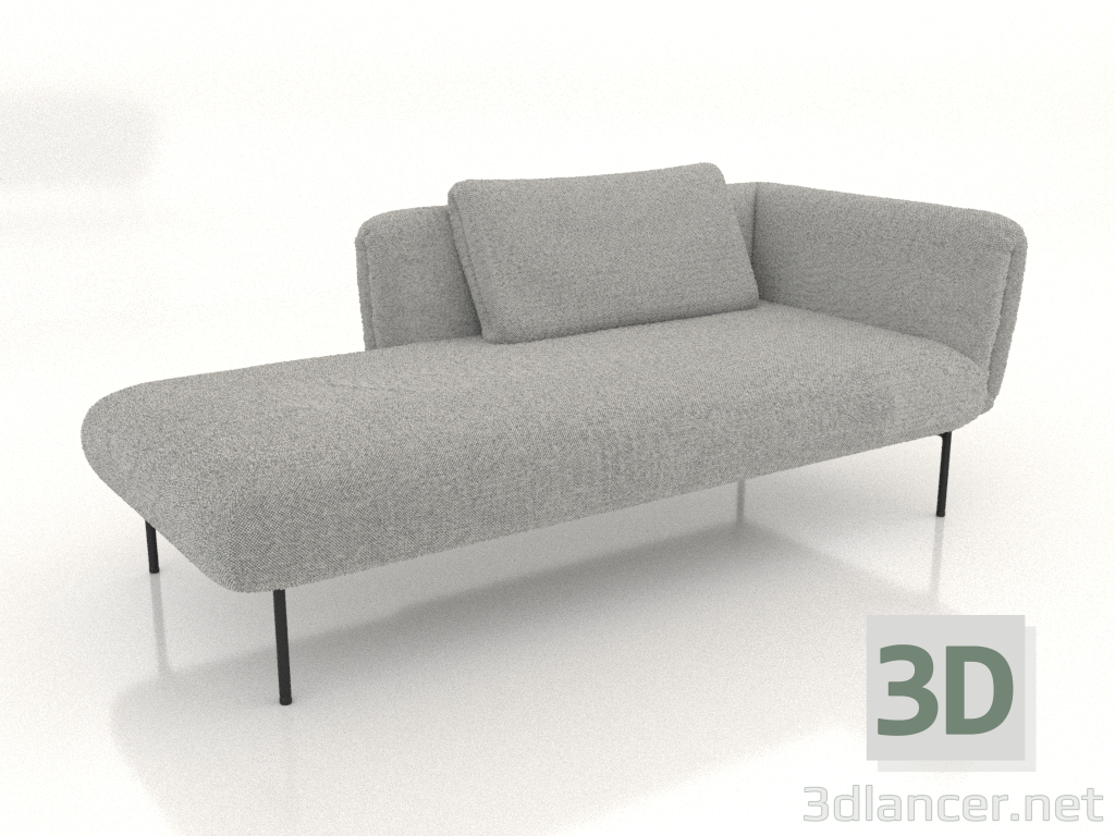 modello 3D Chaise longue 190 destra (opzione 1) - anteprima