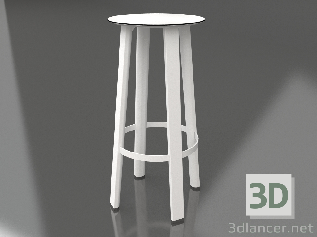 modello 3D Sgabello alto (Bianco) - anteprima
