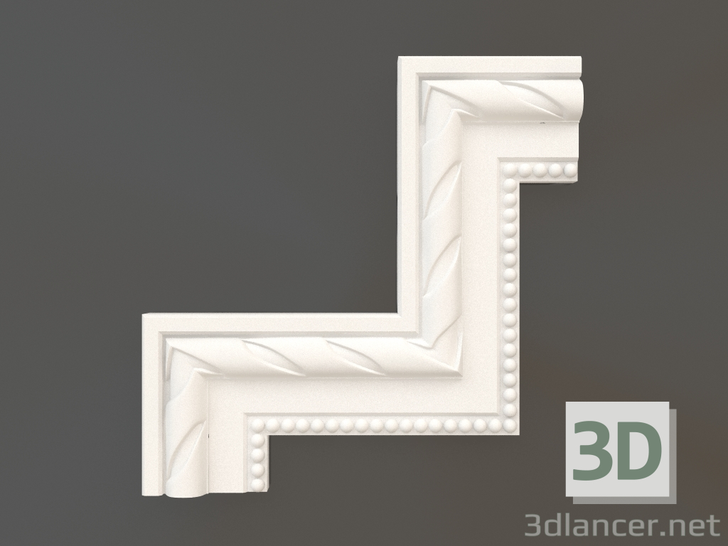 3d model Gypsum corner element DELH 039 (315x315x18) - preview