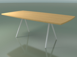 Table en forme de savon 5433 (H 74 - 100x200 cm, pieds 150 °, plaqué L22 chêne naturel, V12)