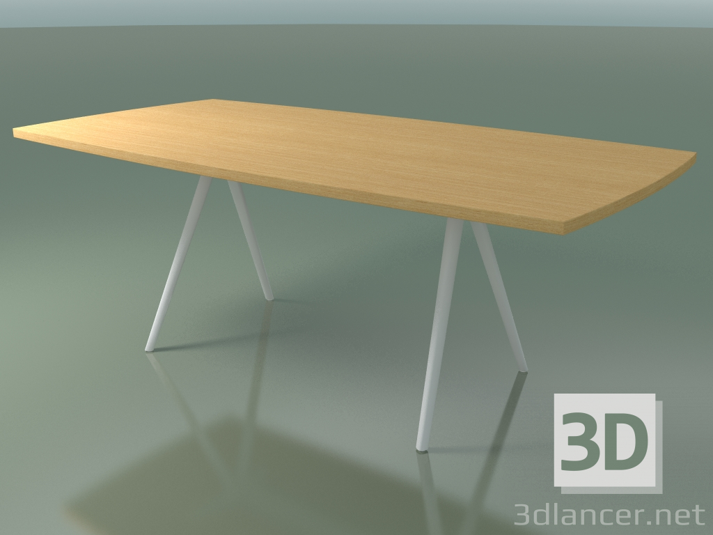 3D Modell Seifenförmiger Tisch 5433 (H 74 - 100x200 cm, Beine 150 °, furnierte L22 Natureiche, V12) - Vorschau