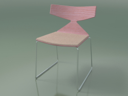 Stackable chair 3711 (on a sled, with a pillow, Pink, CRO)