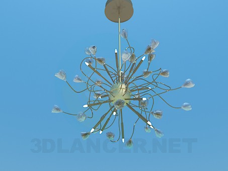 modelo 3D Lámpara Chandelier con tulipanes - escuchar modelo 3D Lámpara Chandelier con tulipanes - escuchar