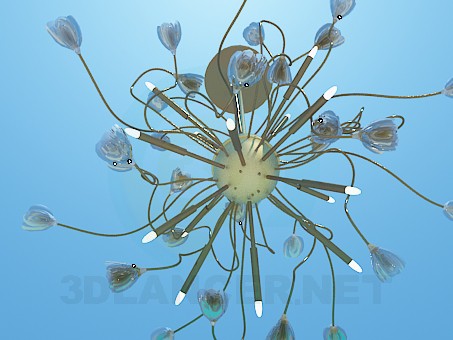 modelo 3D Lámpara Chandelier con tulipanes - escuchar modelo 3D Lámpara Chandelier con tulipanes - escuchar