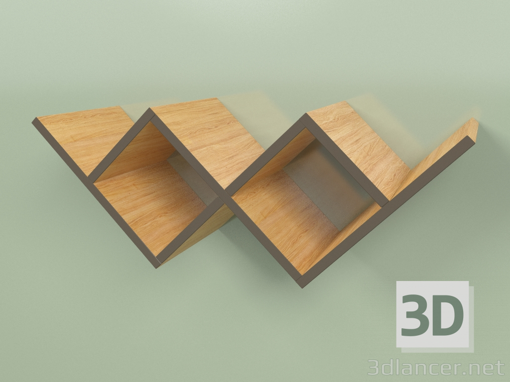 modèle 3D Bibliothèque Woo Shelf (brun foncé) - preview