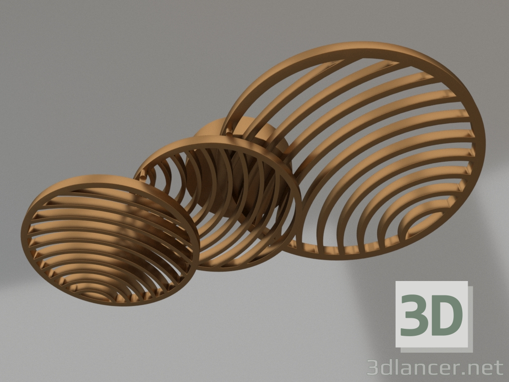 3D Modell Wand- und Deckenleuchte (7233) - Vorschau