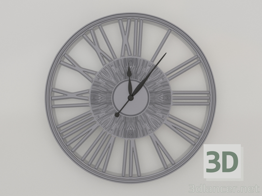 3 डी मॉडल दीवार घड़ी ग्रेसफुल (सिल्वर) - पूर्वावलोकन