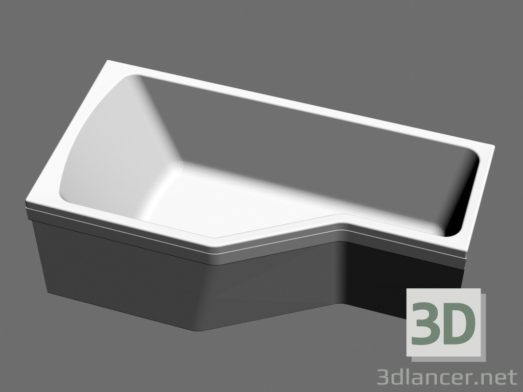 modèle 3D Baignoire asymétrique BeHappy VANA-1500 R - preview