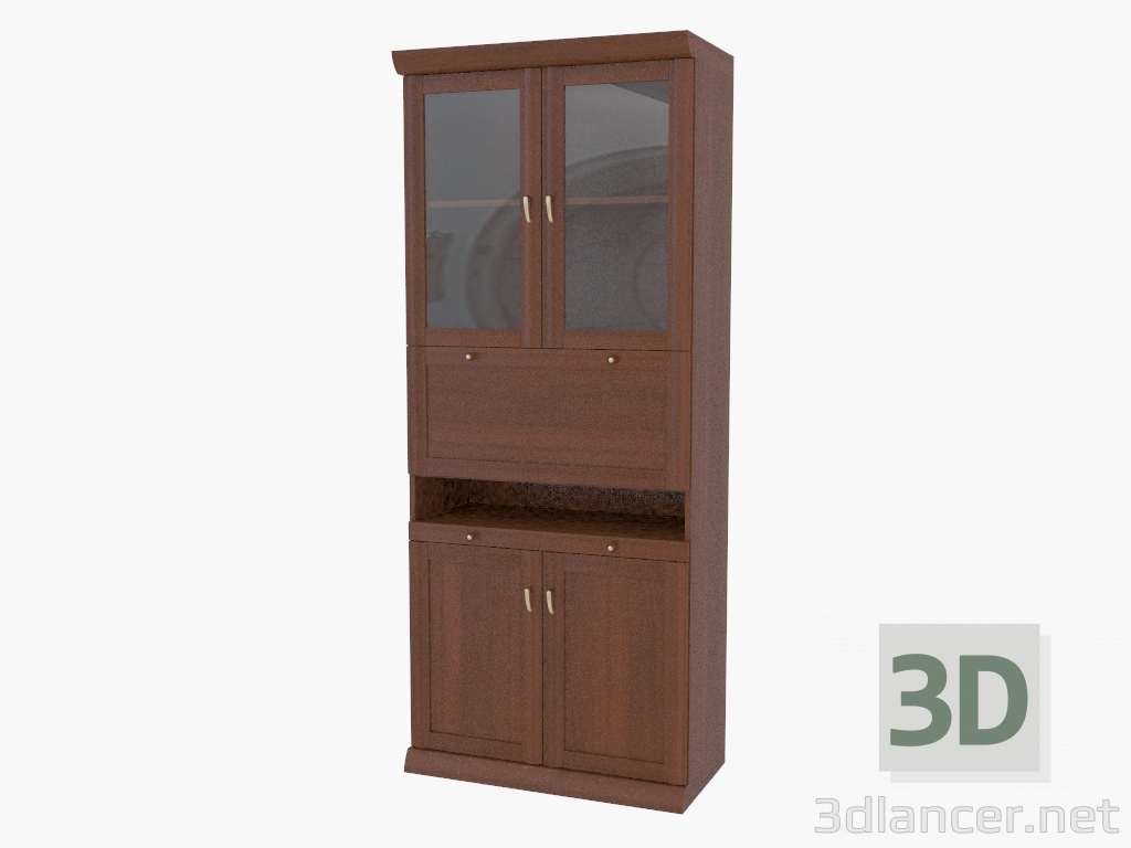 3d model Bookcase with a bar (261-12) - preview