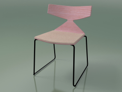 Cadeira empilhável 3711 (em um trenó, com um travesseiro, rosa, V39)