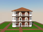 A three-storey house