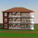 3d model A three-storey house - preview