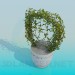 3d model Pot with flower - preview