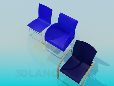 3d модель Стулья в офис – превью 3d модель Стулья в офис – превью