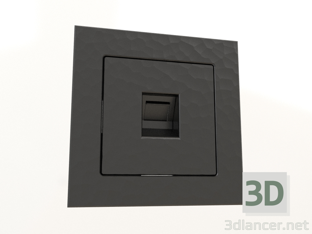 3D modeli Telefon prizi RJ-11 (çekiç siyahı) - önizleme